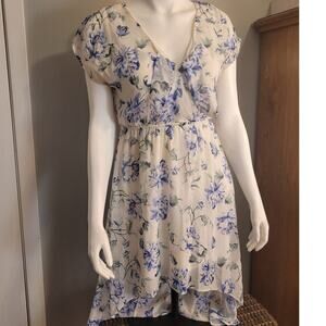 Lily Rose White & Blue Floral Hi-Low Dress - Size Small - Garden Fairy Romantic